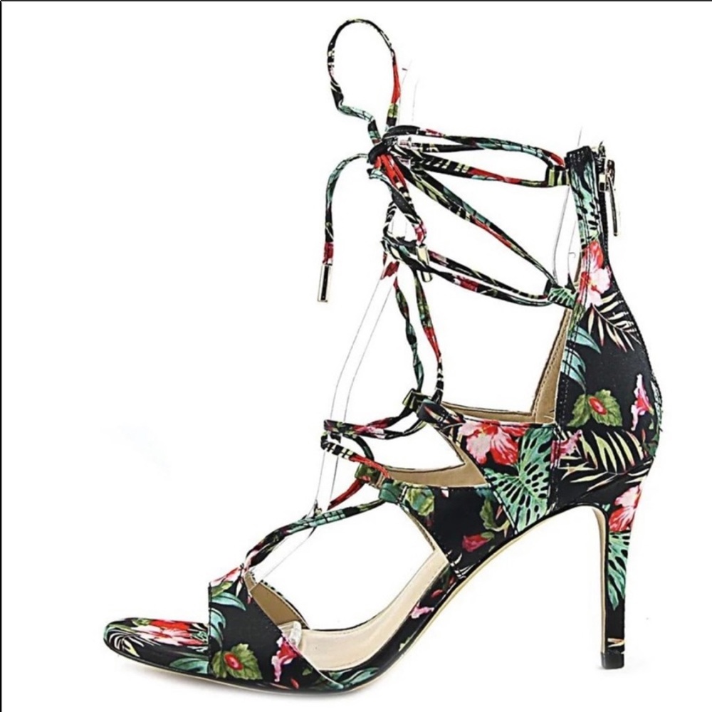 Marc Fisher Floral Lace-up Heels 9